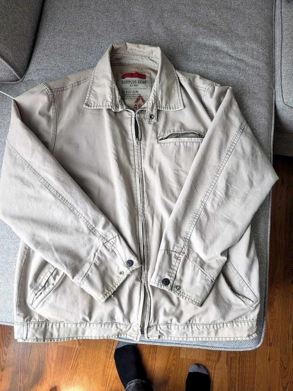 Old Navy Surplus Gear Military Style Utility Jacket Tan Beige Men’s L